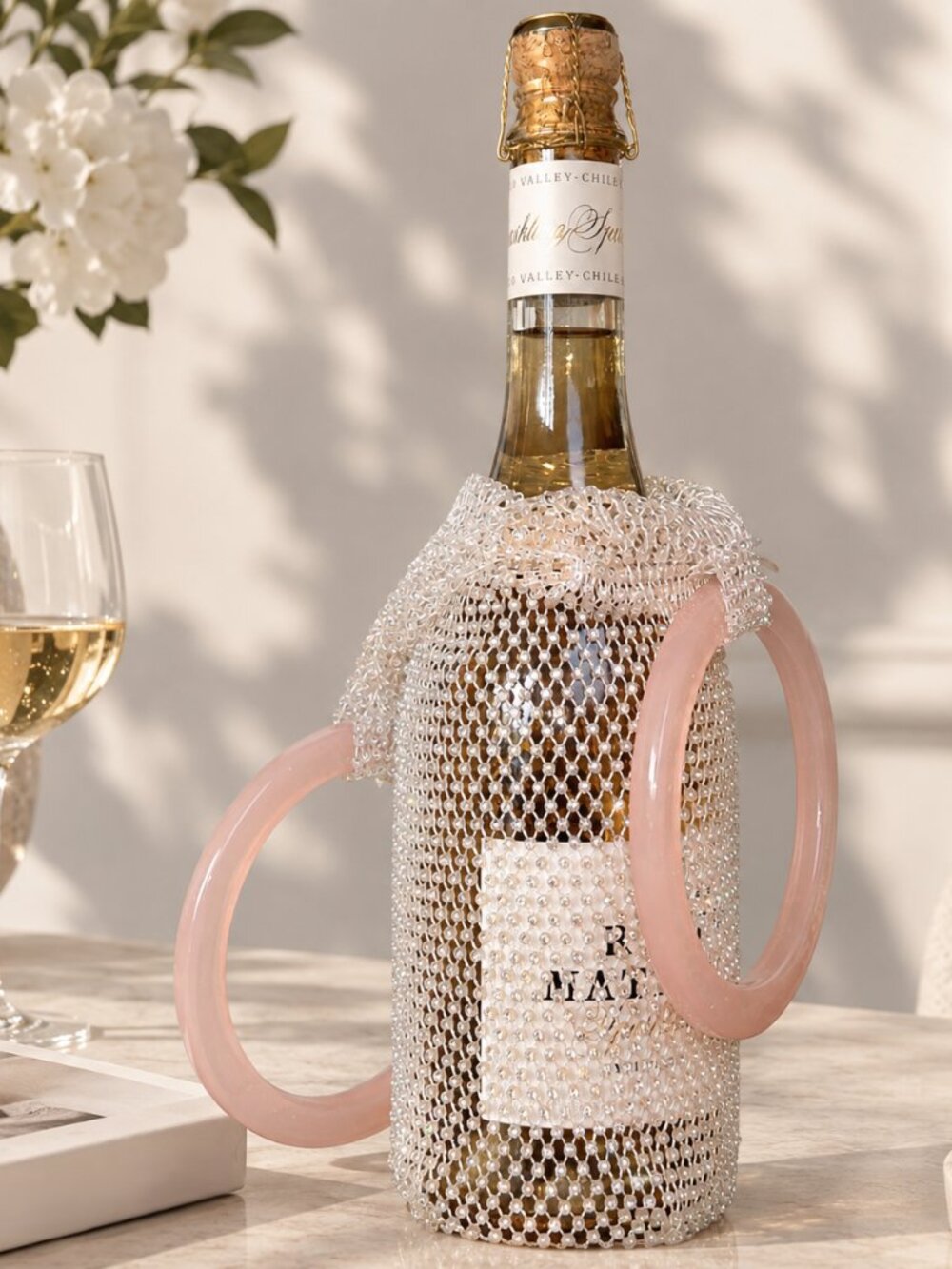 Luxury Crystal Wine Bottle Bag – Handcrafted Sparkle Gift Bag for Wine & Champag